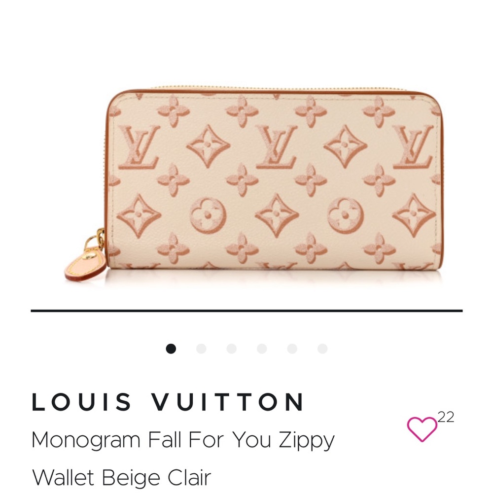 NWOT LOUIS VUITTON Monogram Fall For You Zippy Wallet in Beige Clair